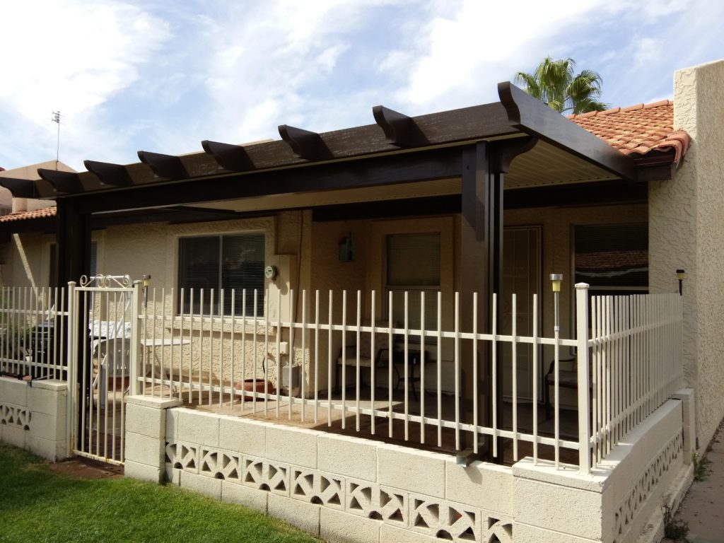 Alumawood patio cover installed by Royal Covers of Arizona in Mesa, AZ