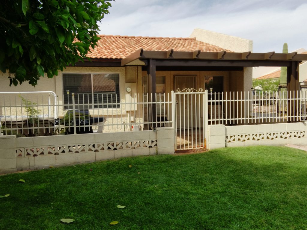 Alumawood patio cover installed by Royal Covers of Arizona in Mesa, AZ