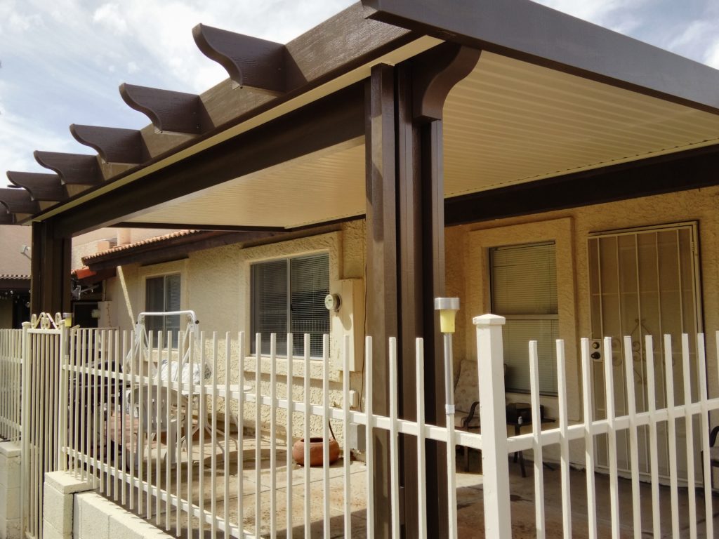 Alumawood patio cover installed by Royal Covers of Arizona in Mesa, AZ