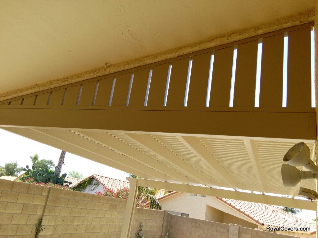 Alumawood open lattice patio cover installed by Royal Covers of Arizona in Mesa, Arizona.