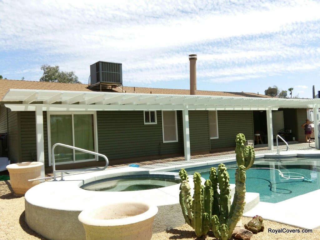 Alumawood Lattice Patio Cover installed by Royal Covers of Arizona in Mesa, AZ.