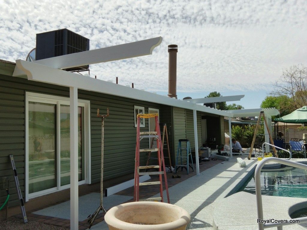 Alumawood Lattice Patio Cover installed by Royal Covers of Arizona in Mesa, AZ.