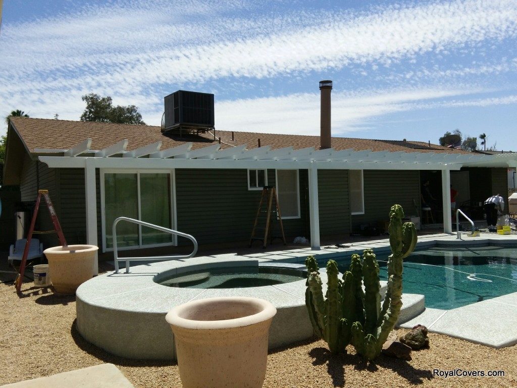 Alumawood Lattice Patio Cover installed by Royal Covers of Arizona in Mesa, AZ.