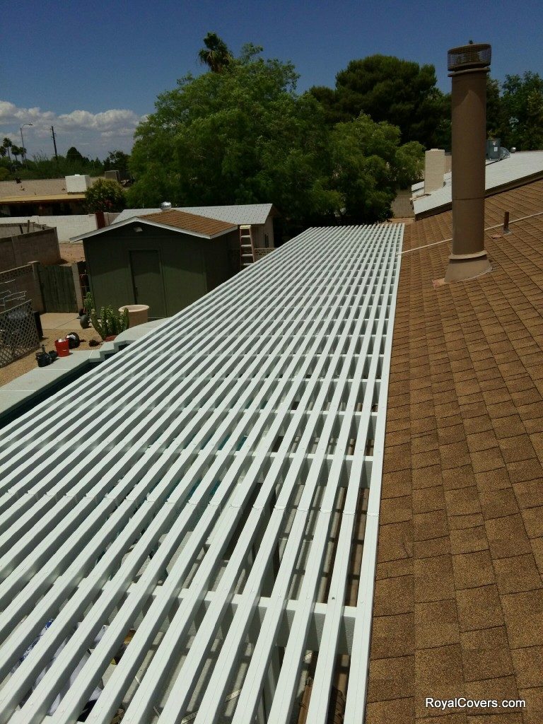 Alumawood Lattice Patio Cover installed by Royal Covers of Arizona in Mesa, AZ.
