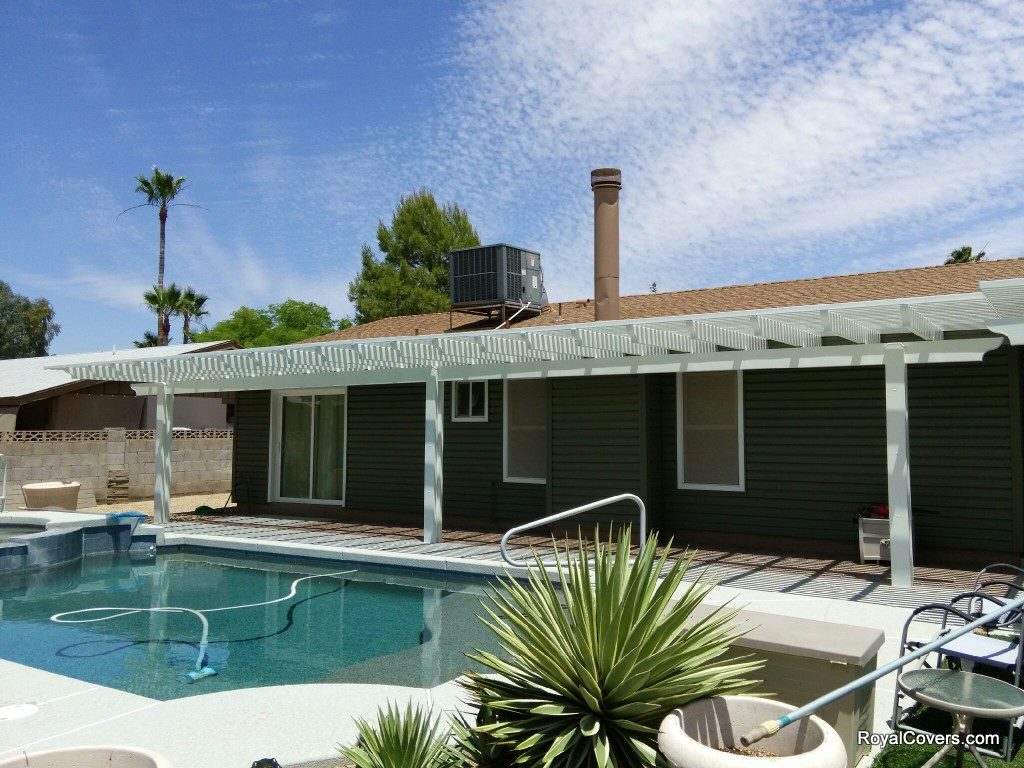 Alumawood Lattice Patio Cover installed by Royal Covers of Arizona in Mesa, AZ.
