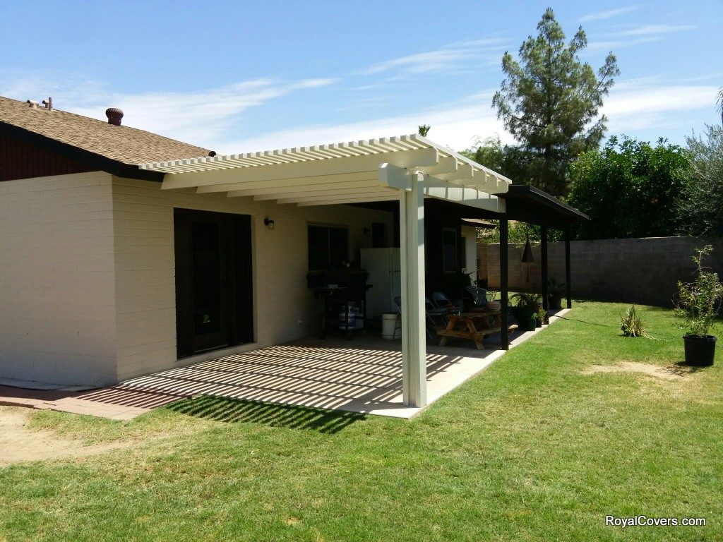 Alumawood Patio Cover Extensions installed by Royal Covers of Arizona in Phoenix, AZ.