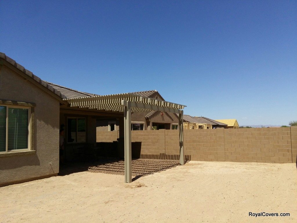 Alumawood pergola installed by Royal Covers of Arizona in San Tan Valley, AZ.