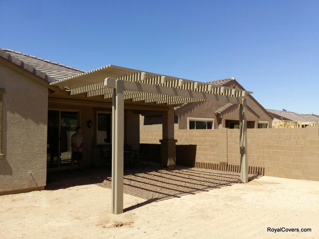 Alumawood pergola installed by Royal Covers of Arizona in San Tan Valley, AZ.