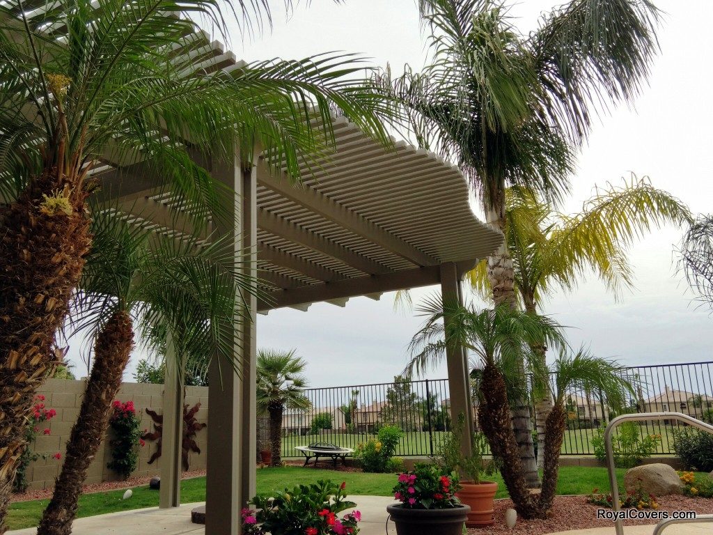 Aluminum patio covers installed by Royal Covers of Arizona in Gilbert.