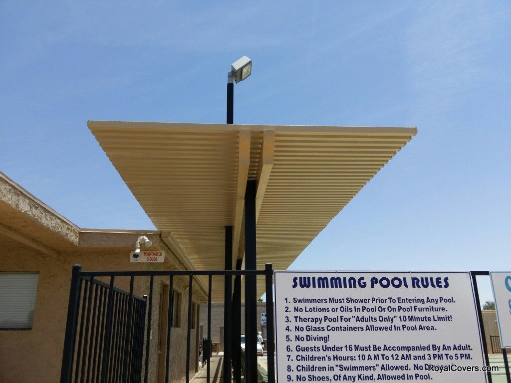 Commercial Alumawood Installation by Royal Covers of Arizona in Mesa, AZ.
