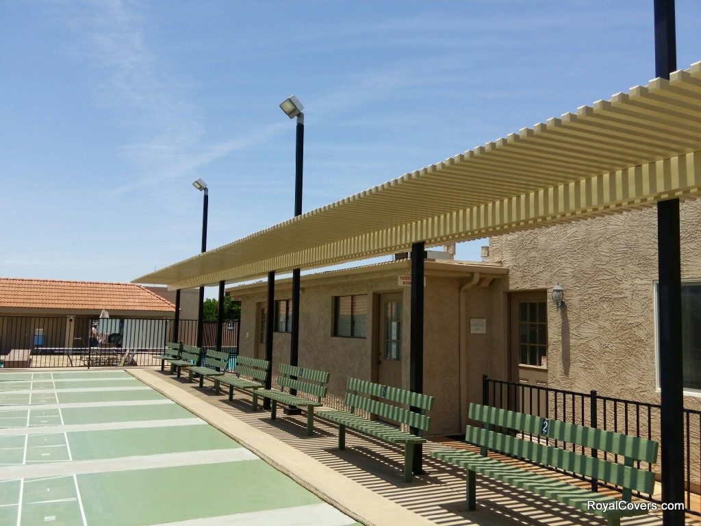 Commercial Alumawood Installation by Royal Covers of Arizona in Mesa, AZ.