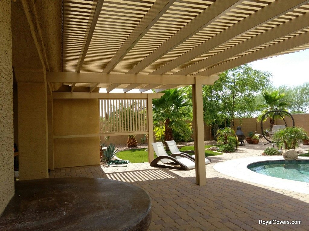 Pergola covers installed by Royal Covers of Arizona in Mesa, AZ 85212.