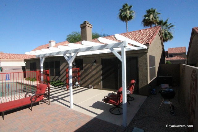 Before - Wooden patio cover replacement in Gilbert, AZ.