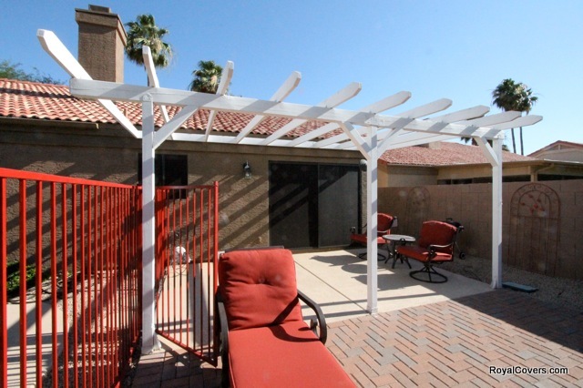 Before - Wooden patio cover replacement in Gilbert, AZ.