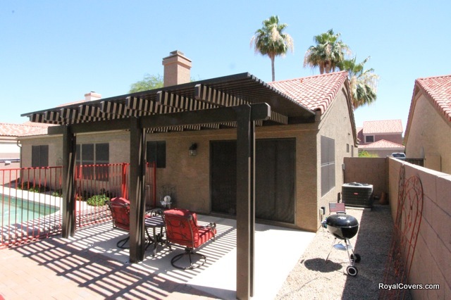 After - Wooden patio cover replacement in Gilbert, AZ.