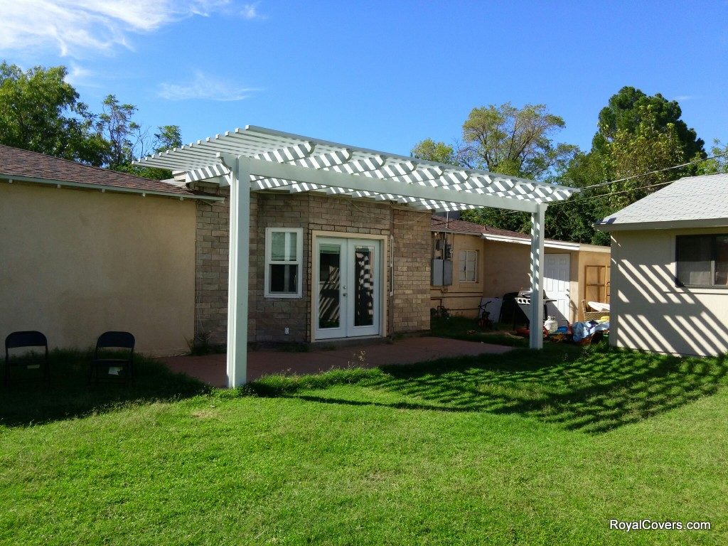Custom Alumawood Lattice Patio Cover installed by Royal Covers of Arizona in Phoenix, AZ.