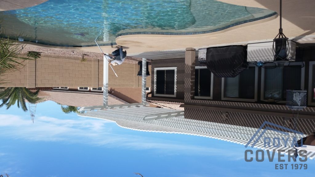 Alumawood lattice patio cover extension in Mesa, AZ
