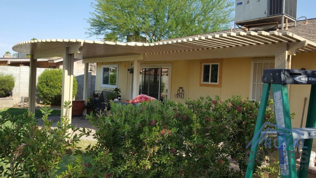 Alumawood lattice patio cover extension - Royal Covers of Arizona